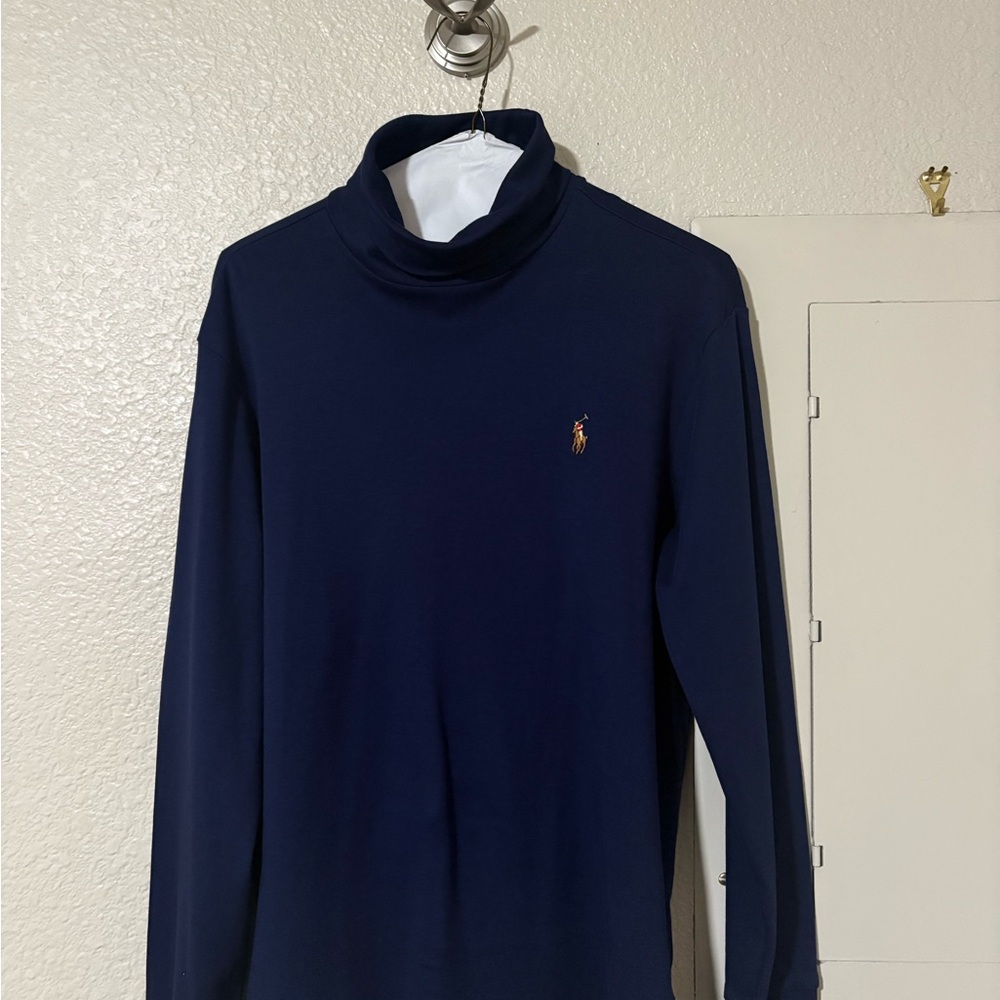 Ralph Lauren French Navy Soft Cotton Turtleneck